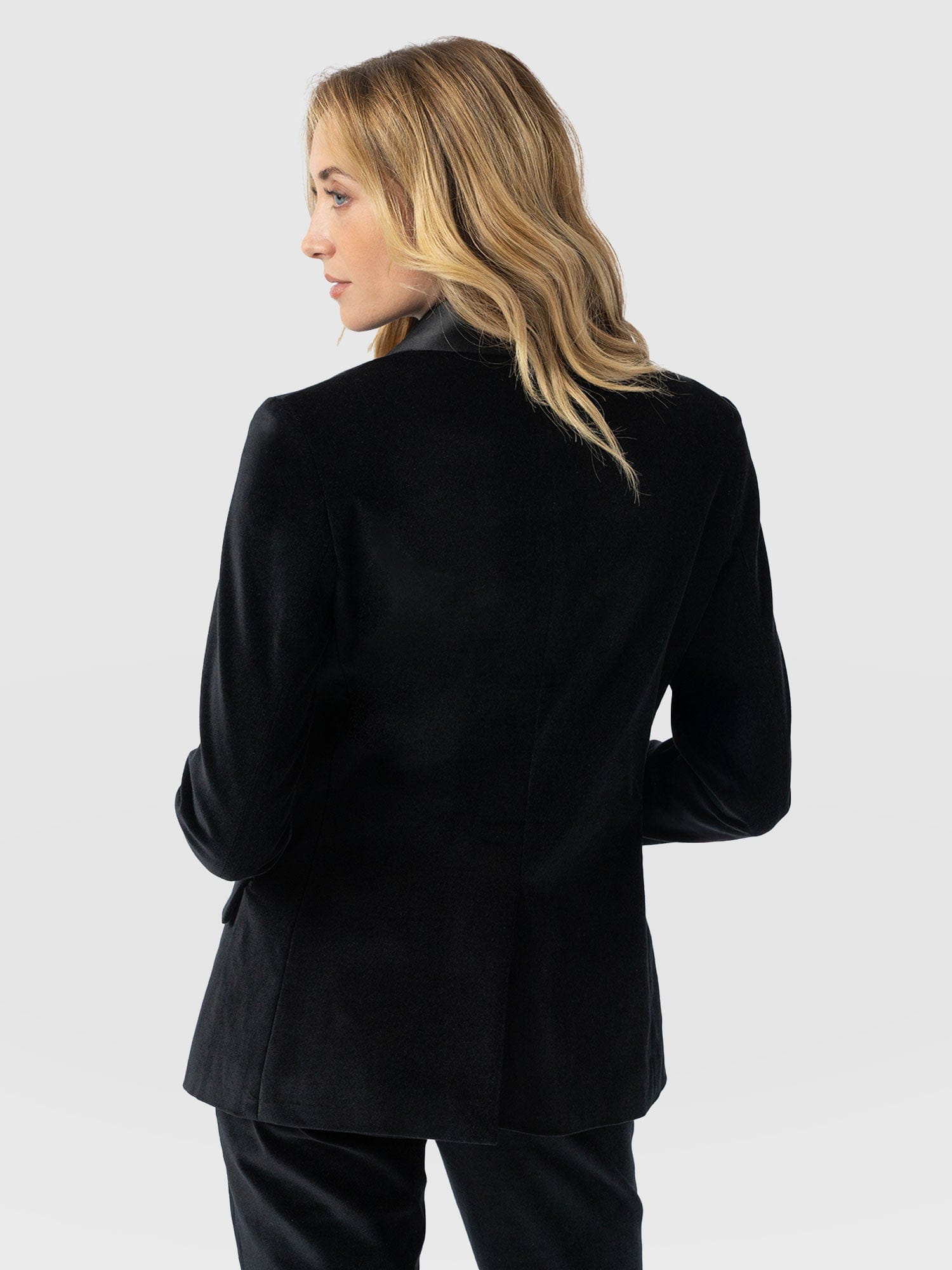 Axel Single Breasted Blazer - Black Velvet - Women's Jackets | Saint + Sofia® EU